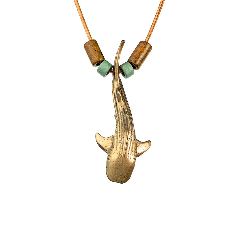 Whale Shark Necklace for Men and Women- Bronze Whale Shark Pendant for Men and Women, Shark Jewelry, Gifts for Shark Lovers, Sea Life Jewelry