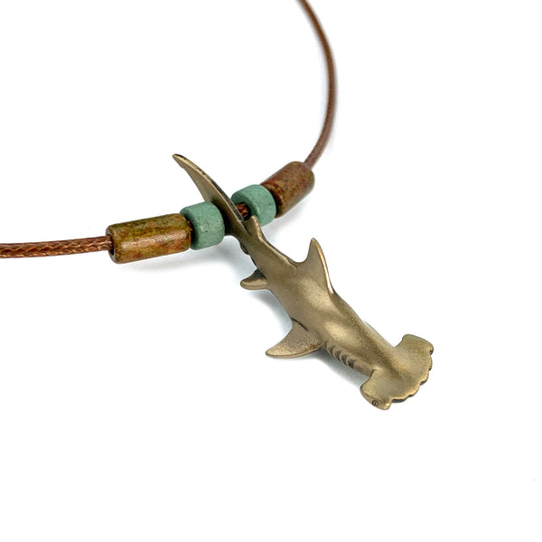 Shark Necklace for Men and Women- Bronze Hammerhead Shark Pendant for Men and Women, Shark Jewelry for Women, Gifts for Shark Lovers, Sea Life Jewelry