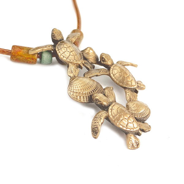 Turtle Necklace for Women Antique Bronze- Hatchling Sea Turtle Necklace for Women| Sea Turtle Pendant | Hatchling Charm | Unique Gift for Turtle Lover
