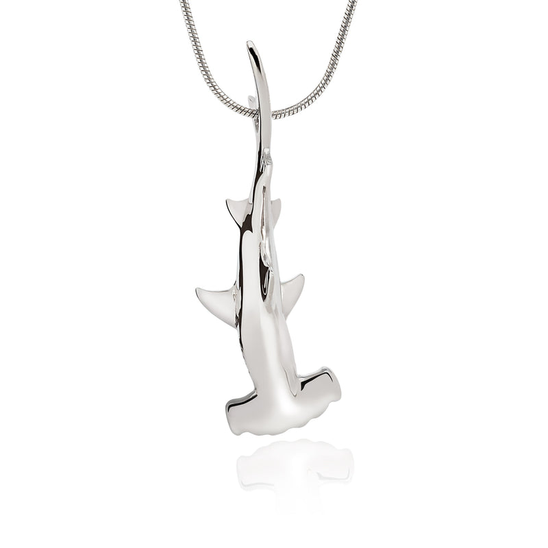 Shark Necklace for Men and Women- Sterling Silver Shark Pendant, Shark Jewelry, Gifts for Shark Lovers, Scuba Diving Gifts, Hammerhead Shark