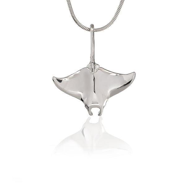 Stingray Necklace Sterling Silver- Manta Ray Necklace for Women | Stingray Jewelry | Scuba Diving Jewelry | Ocean Inspired Fine Jewelry