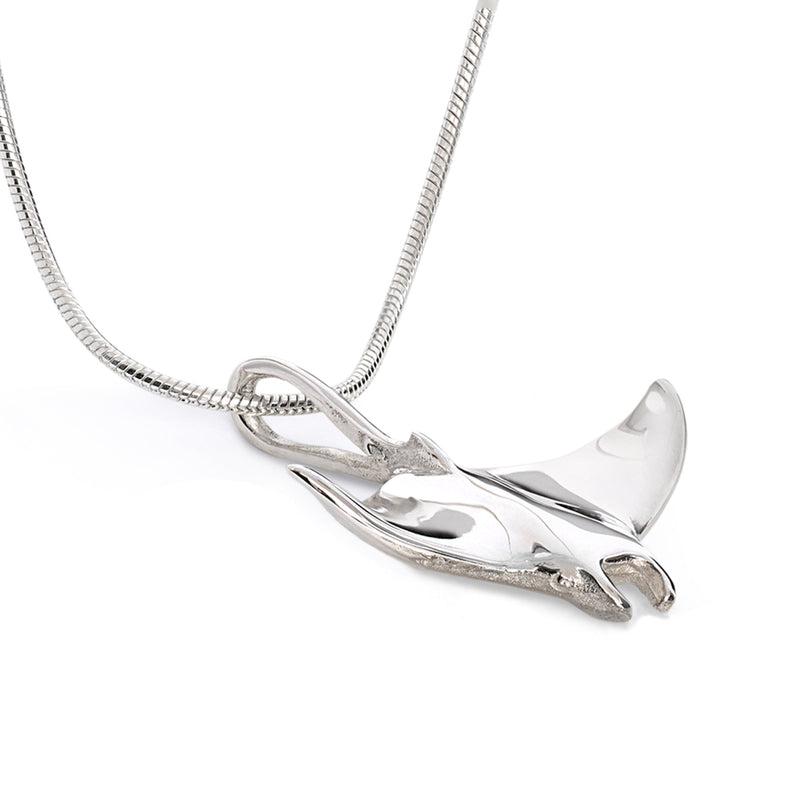 Stingray Necklace Sterling Silver- Manta Ray Necklace for Women | Stingray Jewelry | Scuba Diving Jewelry | Ocean Inspired Fine Jewelry