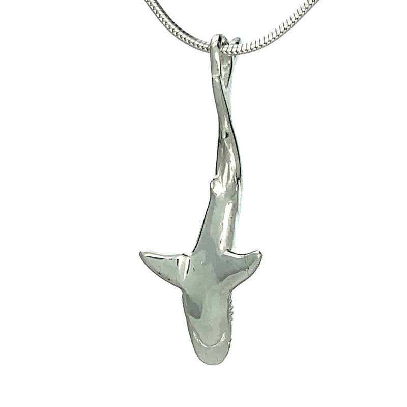 Reef Shark Necklace for Men and Women- Grey Reef Shark Charm Pendant, Gifts for Shark Lovers, Realistic Grey Reef Shark Charm, Sea Life Jewelry