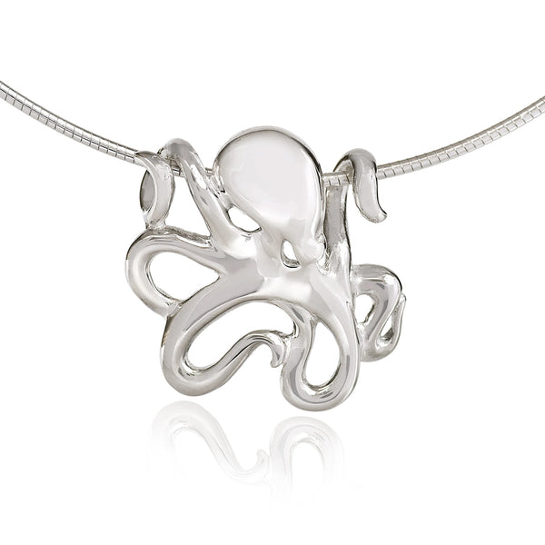 Octopus Necklaces for Women Sterling Silver- Octopus Jewelry, Octopus Pendant, Sea Life Jewelry, Octopus Gifts