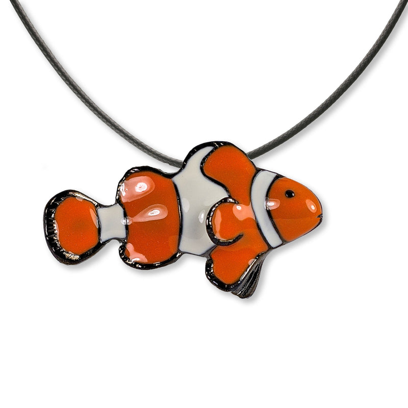 Clown Fish Necklace for Women and Teens- Tropical Necklaces for Women, Clown Fish Pendant Clown Fish Charm, Themed Necklaces for Women and Teens