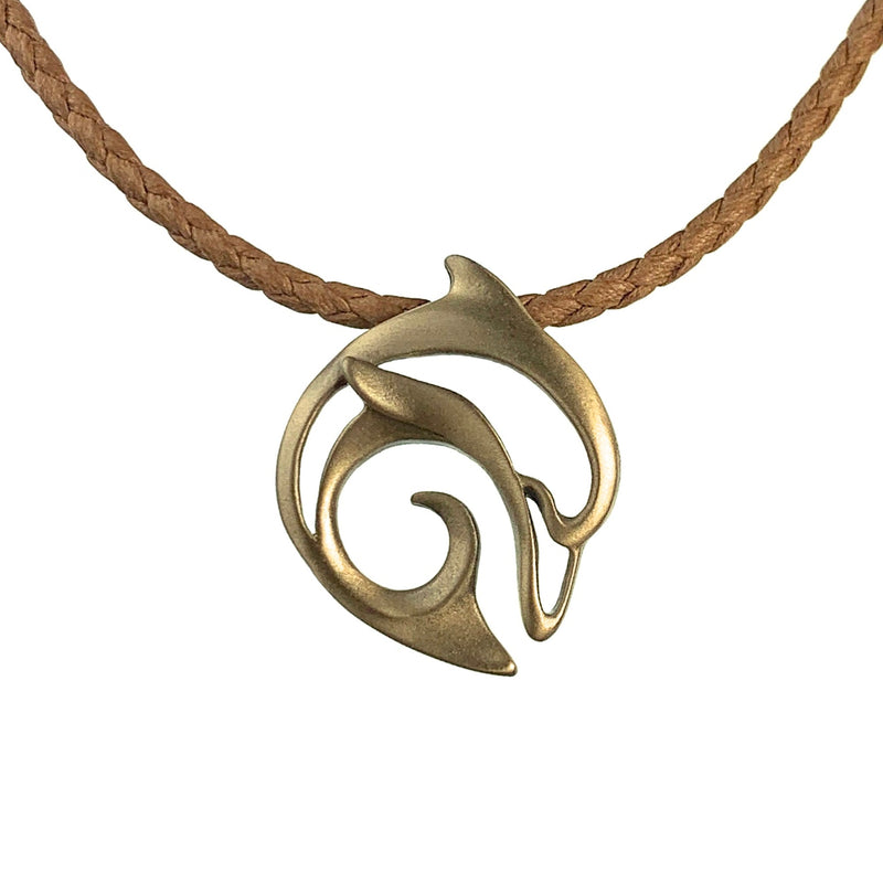 Dolphin Necklace for Men and Women- Bronze Dolphin Pendant for Men, Dolphin Charm Bronze, Dolphin Jewelry for Women, Sea Life Jewelry