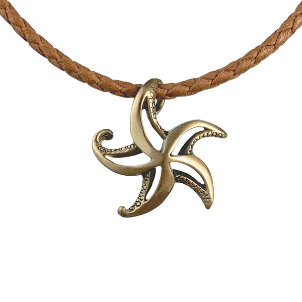 Starfish Necklace for Women Bronze- Sea Star Pendant, Starfish Necklace Charms, Beachy Necklaces, Sea Life Necklace, Starfish Gift