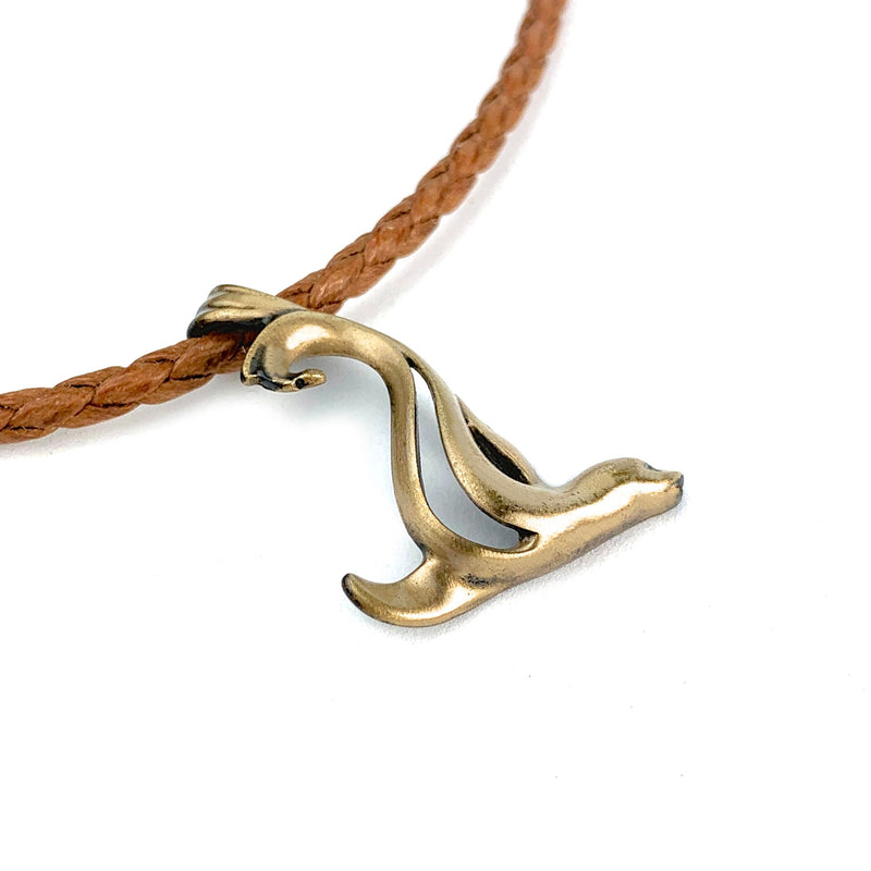 Sea Lion Necklace for Women- Bronze Sea Lion Pendant Necklace, Sea Lion Charms, Beachy Necklaces, Sea Life Pendant