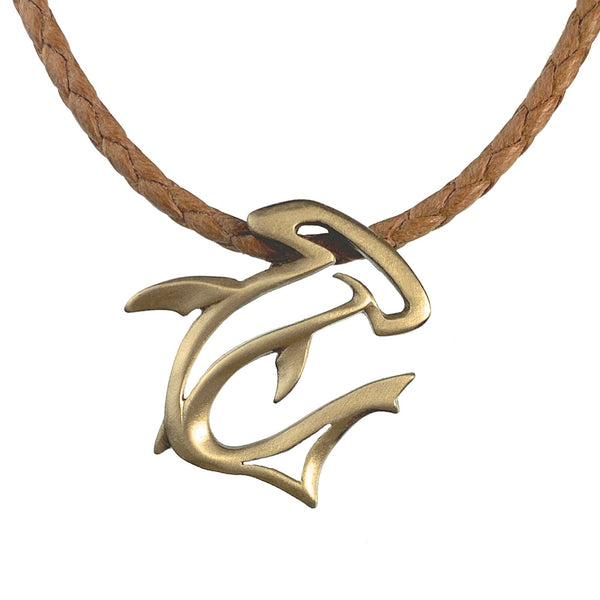 Shark Necklace for Men and Women- Bronze Hammerhead Shark Pendant for Men, Shark Jewelry for Women, Gifts for Shark Lovers, Scuba Diving Gifts