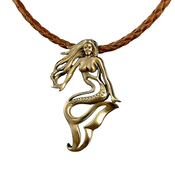 Mermaid Jewelry for Women Solid Bronze- Mermaid Necklaces for Women, Mermaid Gifts for Adults,Bronze Mermaid Necklace, Little Mermaid Gift Ideas
