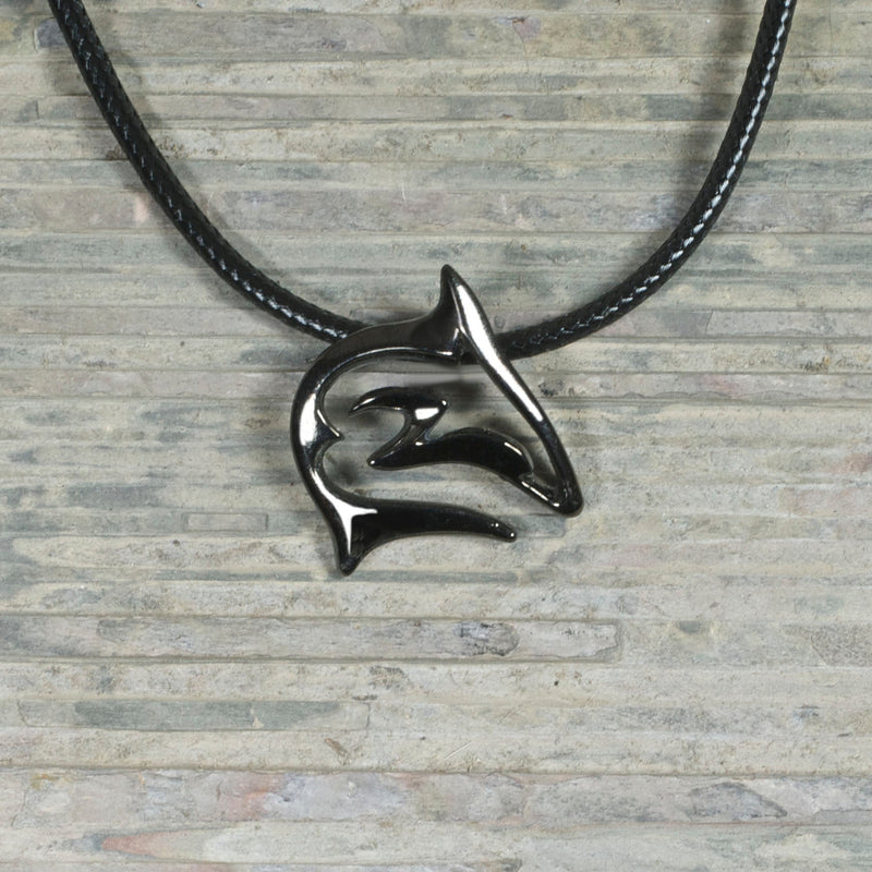 Shark Necklaces for Men and Women- Hematite Shark Pendant, Jet Black Shark Necklace, Hematite Necklaces, Gifts for Shark Lovers, Scuba Diving Gifts