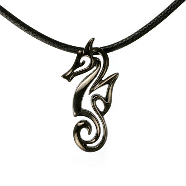 Seahorse Necklace for Women Hematite- Jet Black Seahorse Pendant, Gift for Seahorse Lover, Seahorse Charm, Seahorse Pendant Hematite