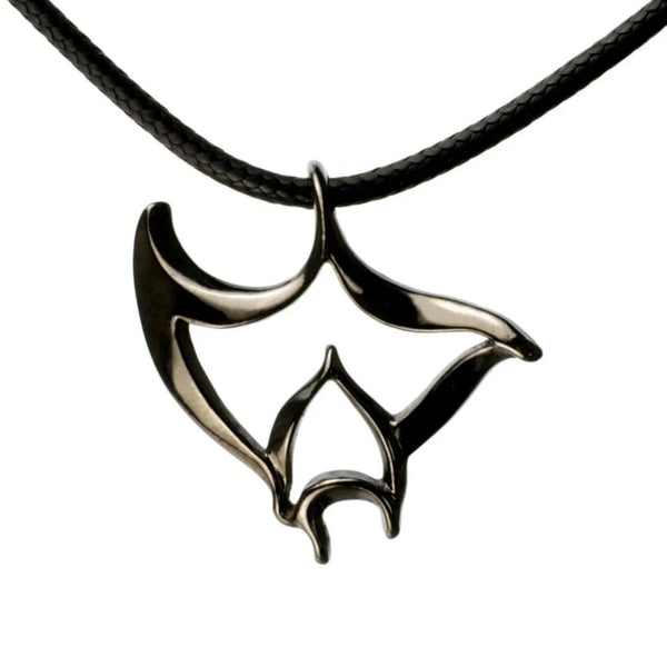 Manta Ray Necklace for Men and Women Hematite - Manta Ray Gift for Women and Men, Stingray Necklace Jet Black, Gifts for Divers, Hematite Jewelry