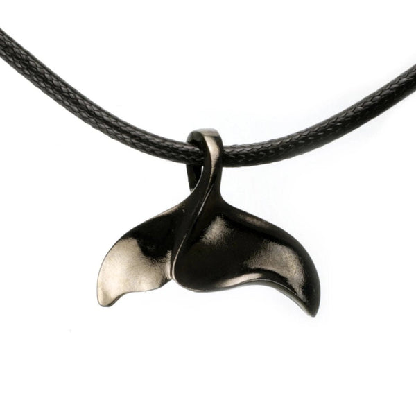 Whale Tail Necklace Hematite- Whale Fluke Black Pendant, Whale Watching Gift, Jet Black Whale Fluke Necklace, Gifts for Whale Lovers, Fluke Charm