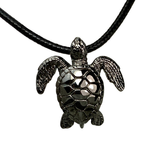 Turtle Necklace for Women and Men- Sea Turtle Necklace Hematite, Black Turtle Jewelry, Turtle Gifts, Ocean Gifts for Sea Turtle Lovers, Turtle Charm