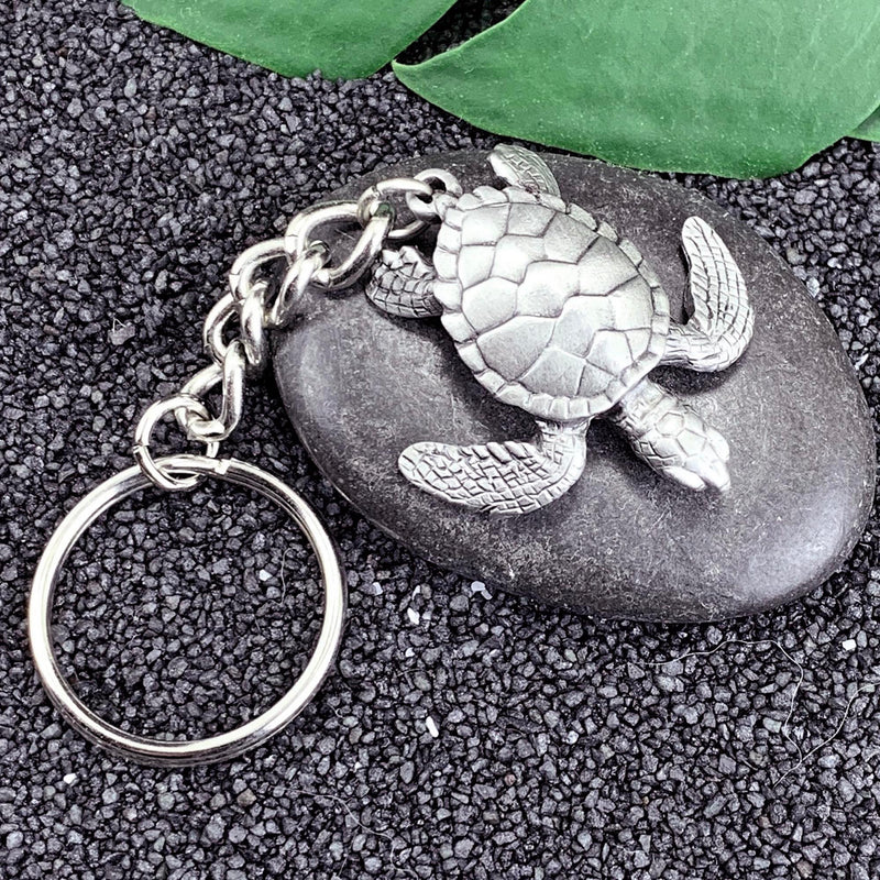 Turtle Keychain for Men and Women- Sea Turtle Key Fob, Gift for Turtle Lovers, Cute Turtle Keyring, Sea Life Key Chain, Scuba Gifts