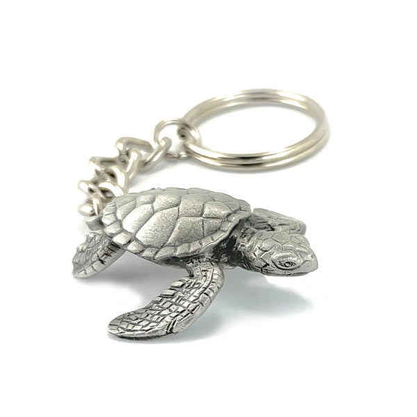 Turtle Keychain for Men and Women- Sea Turtle Key Fob, Gift for Turtle Lovers, Cute Turtle Keyring, Sea Life Key Chain, Scuba Gifts