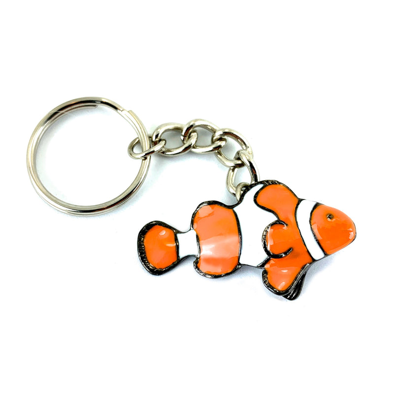 Clown Fish Keychain for Women and Teens-Key Chain Gift for Women, Clown Fish Key Ring, Clown Fish Charm, Gifts for Ocean Lovers, Pewter Keychains