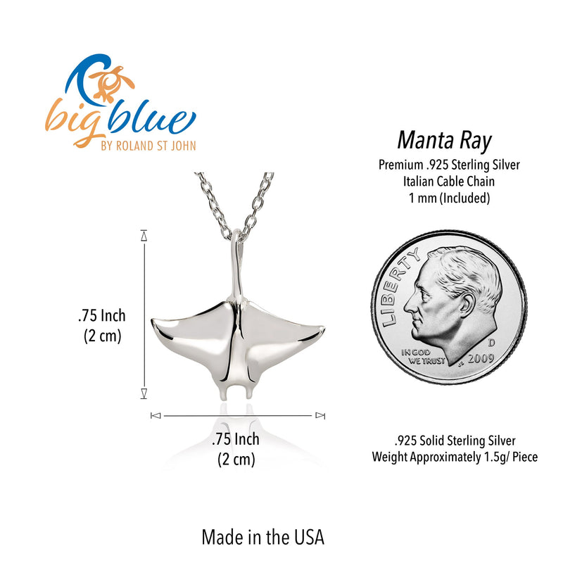 Stingray Necklaces for Women Sterling Silver- Manta Ray Necklace for Women, Stingray Charms, Small Manta Ray Necklaces