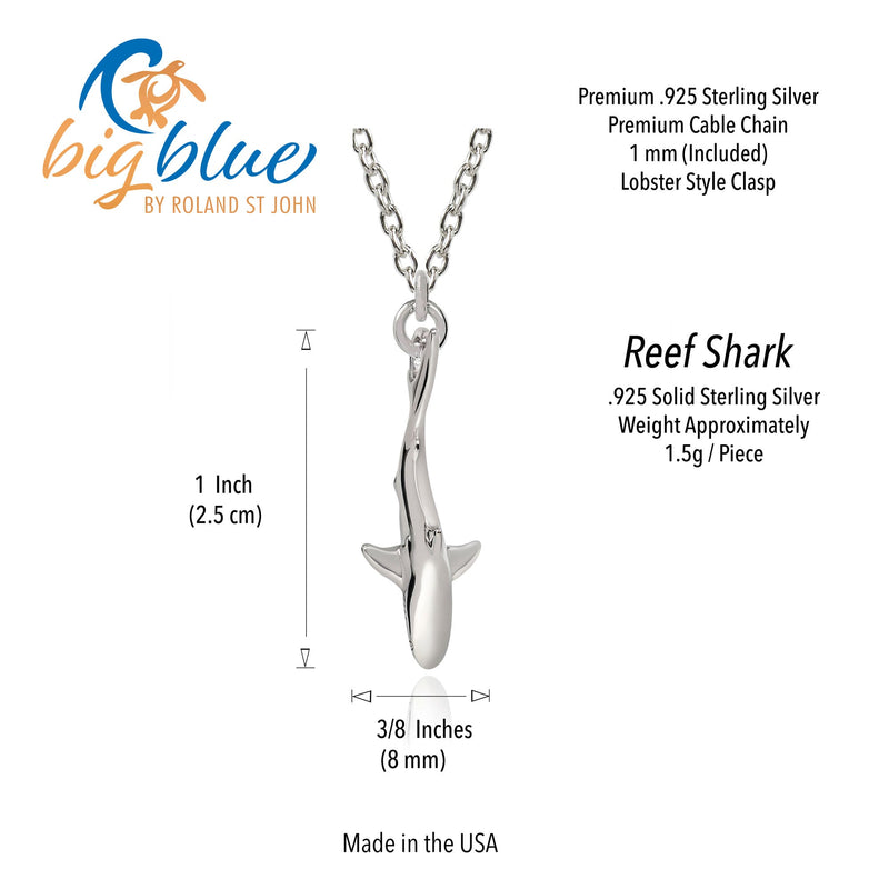 Shark Necklace for Woman and Teens Sterling Silver- Mini Shark Charm Sterling, Shark Charm, Mini Shark Pendant Sterling Silver