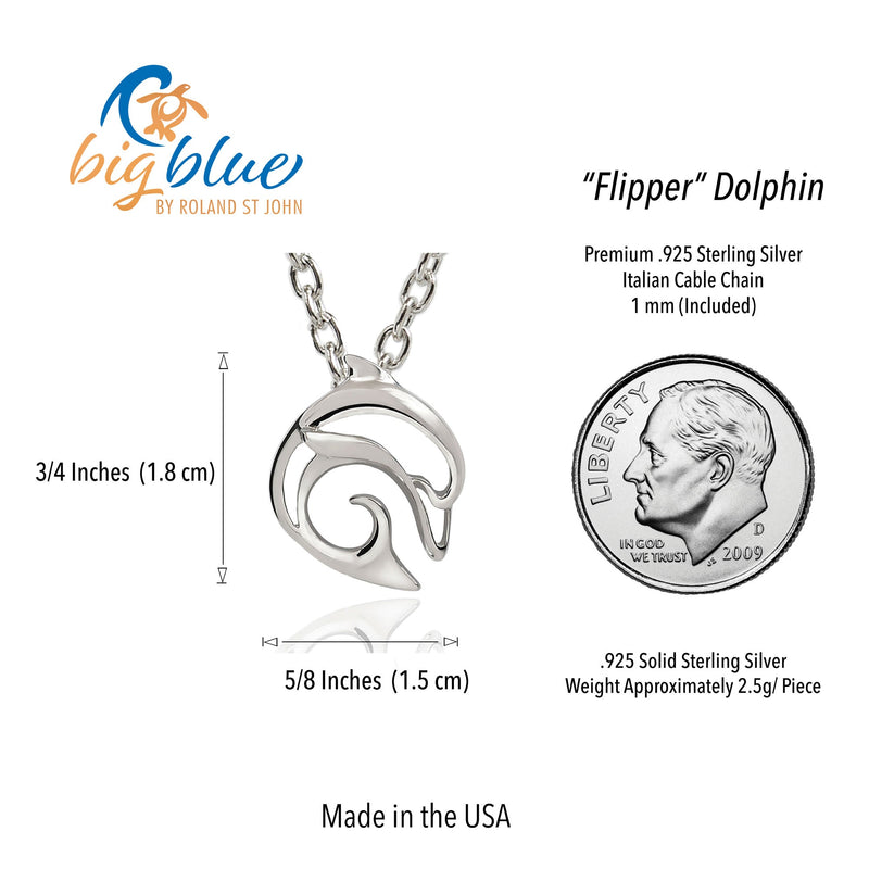 Dolphin Necklace Sterling Silver for Women- Dolphin Gifts for Women, Dolphin Jewelry, Miniature Dolphin Charms, Gifts for Dolphin Lovers