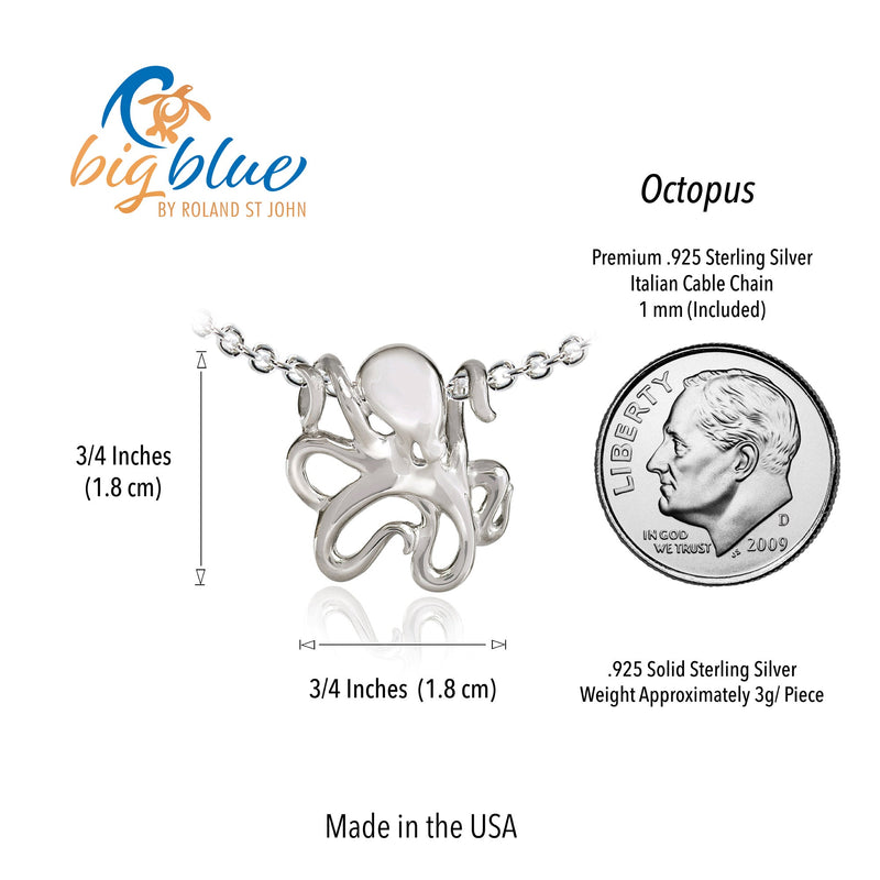 Miniature Octopus Necklaces for Women Sterling Silver- Octopus Jewelry for Women, Sea Life Jewelry, Octopus Gifts