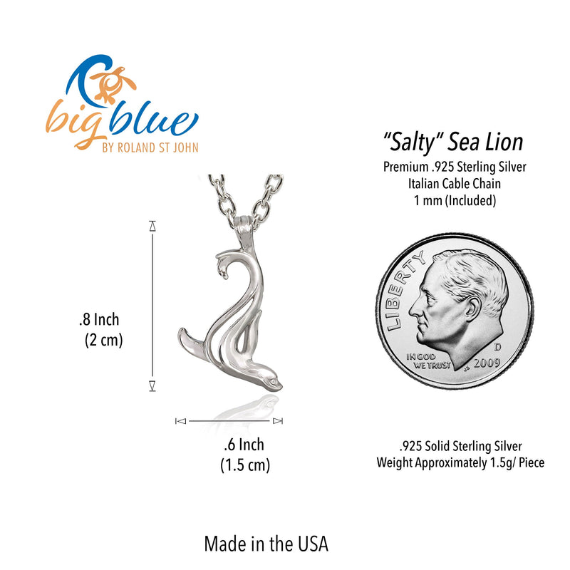 Sea Lion Necklaces for Women Sterling Silver- Small Sea Lion Necklaces for Girls, Sea Lion Charms, Beachy Necklaces, Sea Life Necklace, Sea Lion Gifts