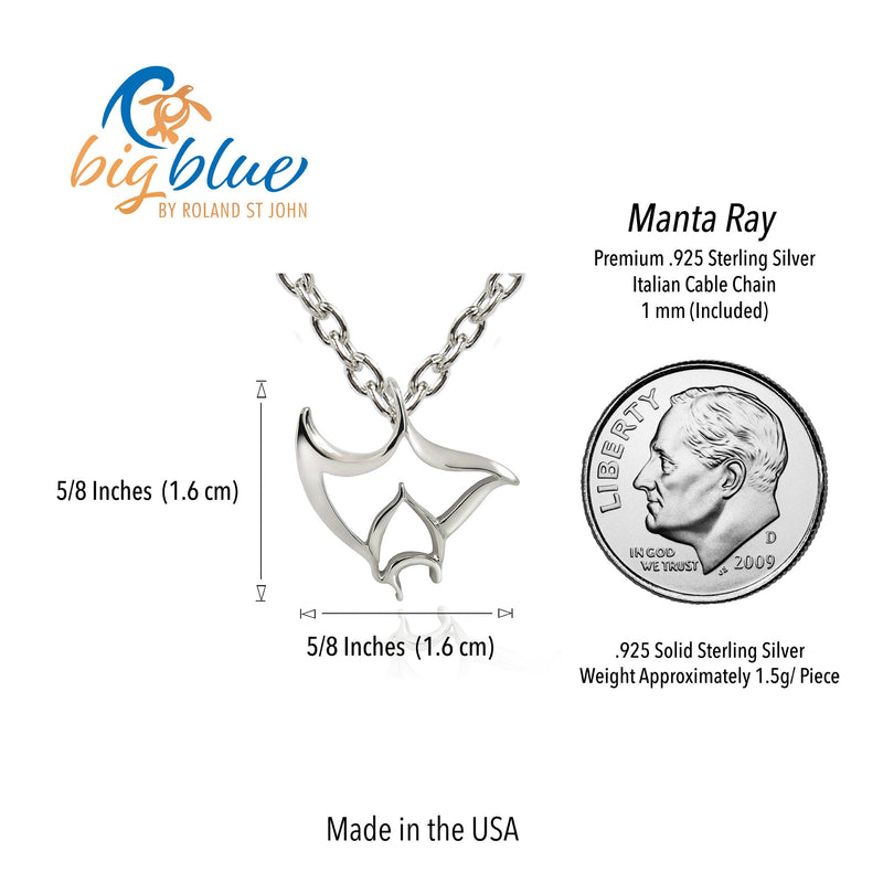 Manta Ray Necklaces for Women Sterling Silver- Stingray Necklaces for Girls, Sterling Silver Stingray Necklace, Manta Ray Charms