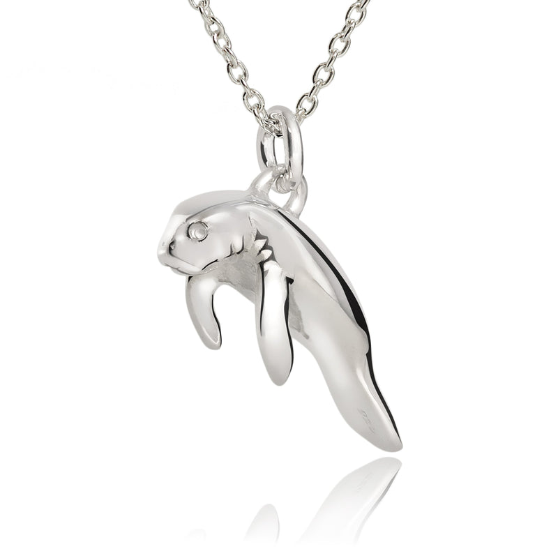 Manatee Necklaces for Women Sterling Silver, Small Manatee Necklace for Girls, Manatee Gifts