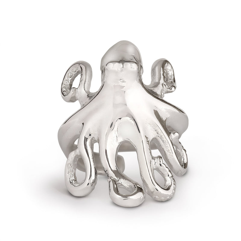 Octopus Ring Sterling Silver Adjustable Octopus Ring Sea Life Ring Scuba Diving Jewelry Gifts For Octopus Lovers