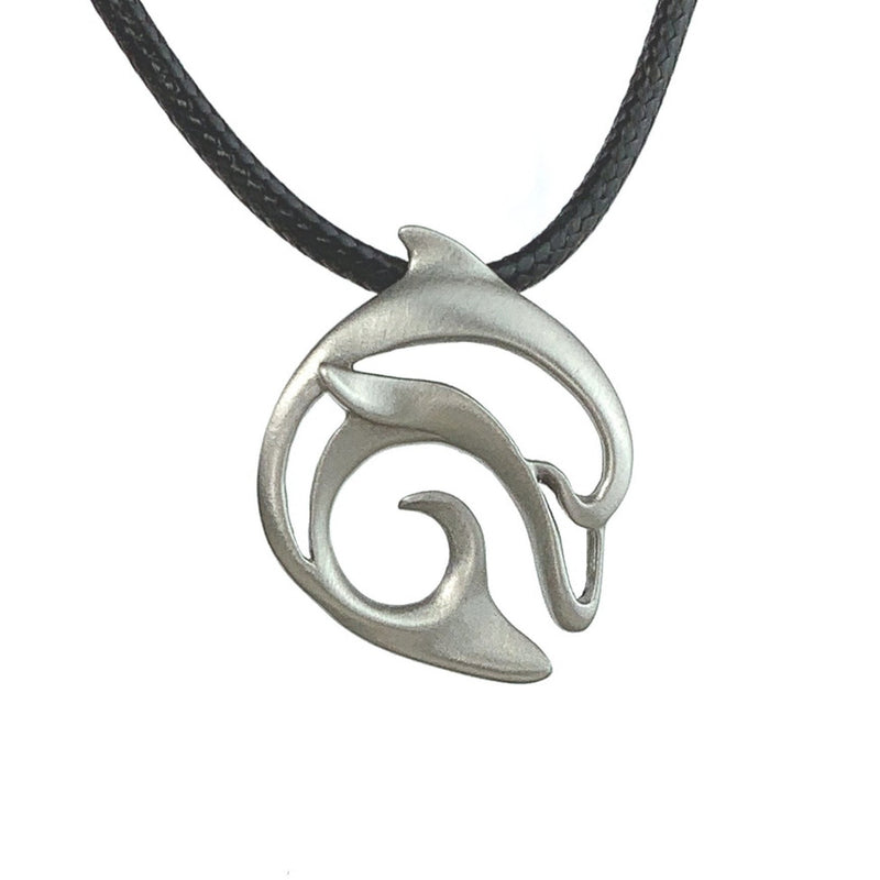 Dolphin Necklace Pewter Pendant- Dolphin Gift for Women and Men, Dolphin Necklaces, Gifts for Dolphin Lovers, Sea Life Jewelry, Dolphin Charm
