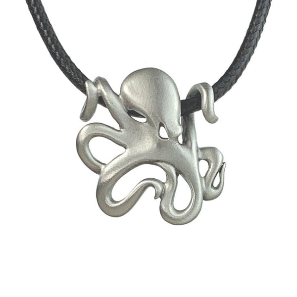 Octopus Necklace Pewter Pendant- Octopus Gift for Women and Men, Octopus Necklaces, Gift for Octopus Lover, Sea Life Jewelry for Divers, Octopus Charm