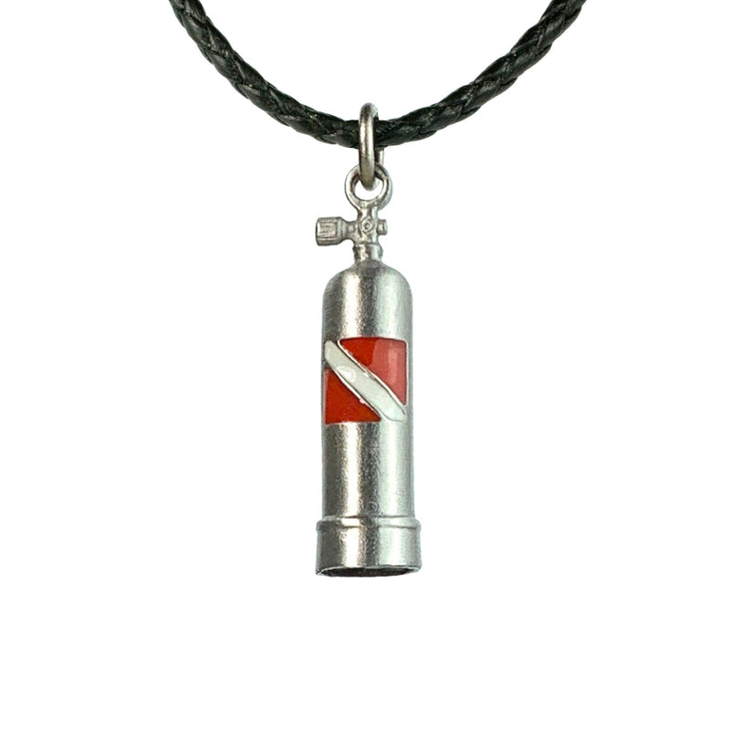 Scuba Tank Necklace for Men and Women- Scuba Diving Gift, Scuba Tank Necklace with Diver Flag, Gifts for Divers, Scuba Diving Jewelry, ScubaTank Charm