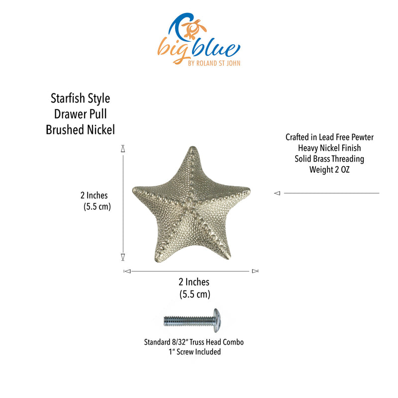 Starfish Drawer Pulls, Sea Star Handles, Beach Décor, Starfish Knobs, Coastal Drawer Pulls and Knobs, Sea Life Cabinet Knobs