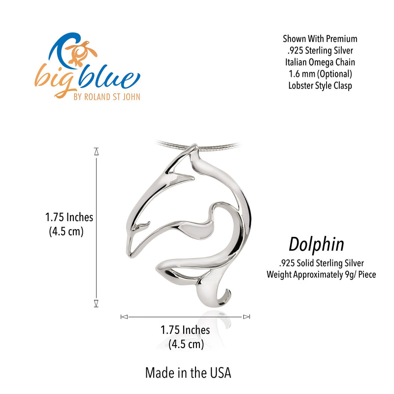 Dolphin Pendant Necklace Sterling Silver- Ocean Theme Jewelry, Gifts for Dolphin Lovers, Sea Life Jewelry, Gifts For Divers