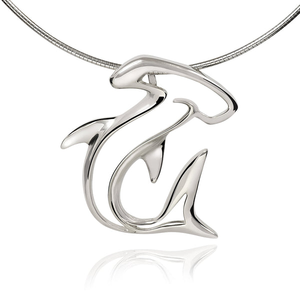 Shark Necklace for Men and Women-Sterling Silver Hammerhead Shark Pendant for Women, Shark Charm 925, Shark Jewelry for Women, Gifts for Shark Lovers