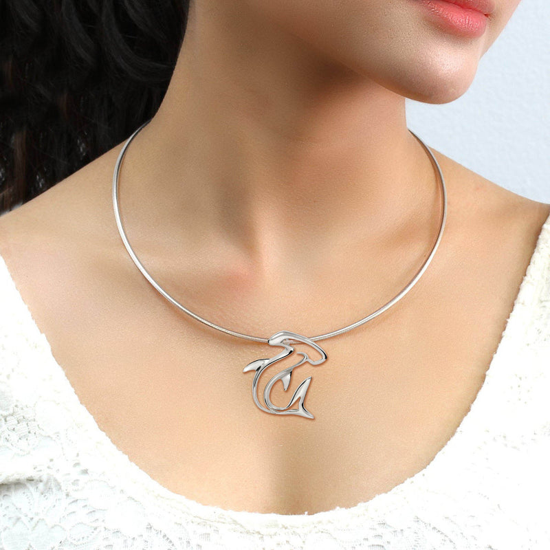 Shark Necklace for Men and Women-Sterling Silver Hammerhead Shark Pendant for Women, Shark Charm 925, Shark Jewelry for Women, Gifts for Shark Lovers