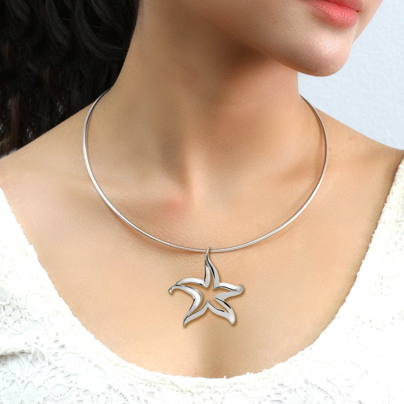 Starfish Necklace Sterling Silver for Women- Sea Star Pendants, Starfish Jewelry for Women, Sea Star Jewelry Sterling Silver, Beachy Necklaces