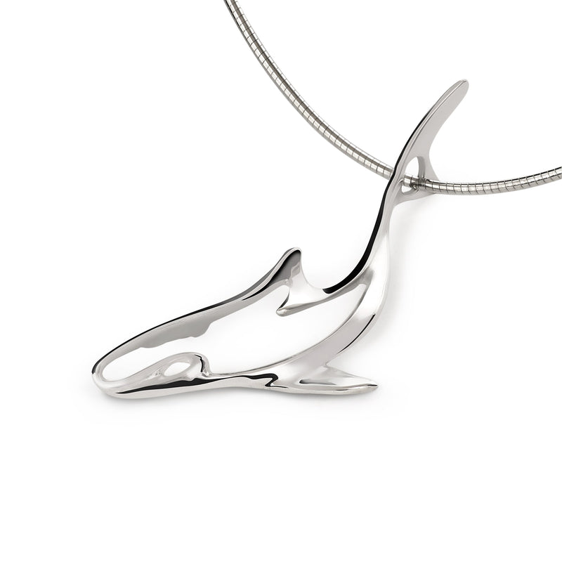 Shark Necklaces Sterling Silver- Grey Reef Shark Necklaces, Sterling Silver Reef Shark Pendant, Shark Jewelry