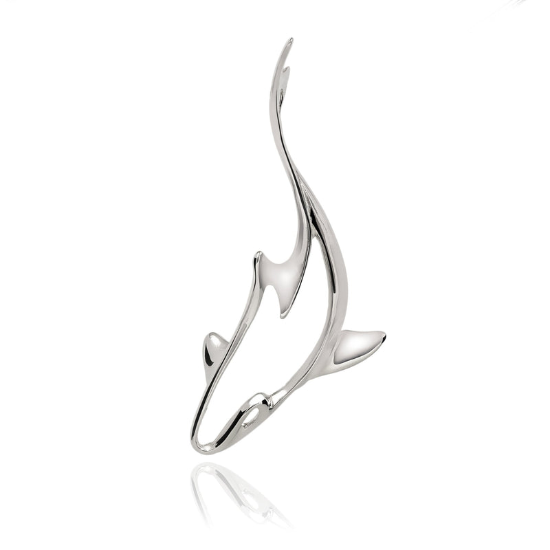 Shark Necklaces Sterling Silver- Grey Reef Shark Necklaces, Sterling Silver Reef Shark Pendant, Shark Jewelry