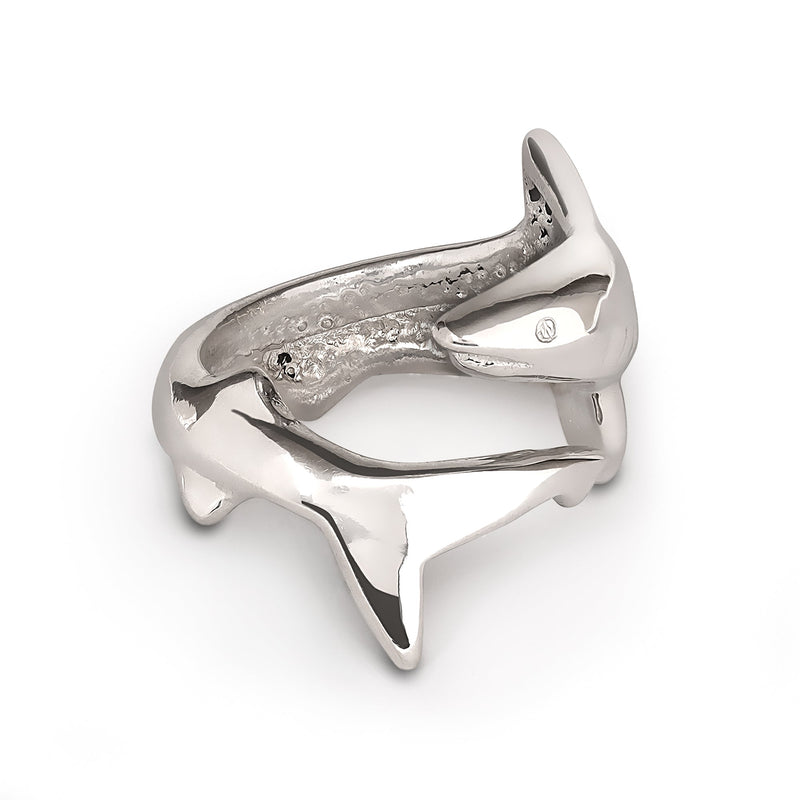 Shark Ring Sterling Silver Adjustable Shark Ring Sea Life Ring Scuba Diving Jewelry Gifts For Shark Lovers