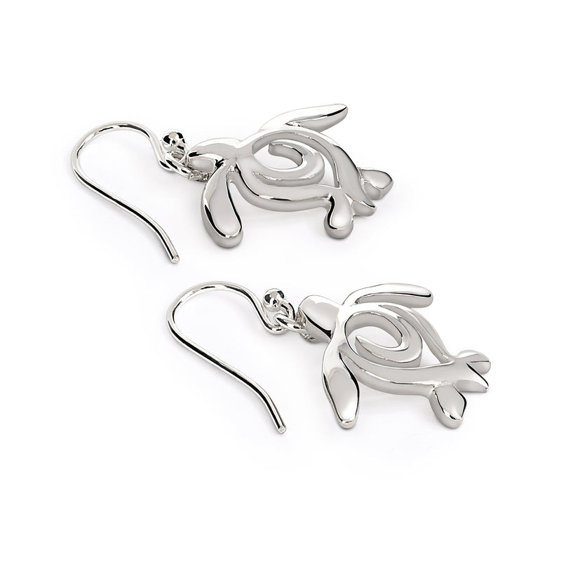 Sea Turtle Earrings Sterling Silver- Turtle Gifts for Women, Honu Turtle Drop Earrings, Gifts for Turtle Lovers, Sea Life Jewelry