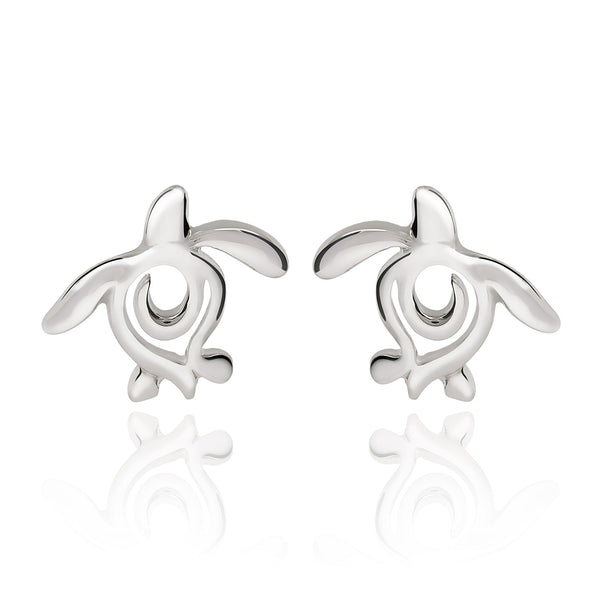 Sea Turtle Earrings Sterling Silver- Turtle Gifts for Women, Honu Turtle Post Earrings, Gifts for Turtle Lovers, Turtle Jewelry