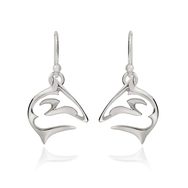 Shark Earrings for Women Sterling Silver- Shark Drop Earrings, Sterling Silver Shark Dangle Earrings, Gifts for Shark Lovers, Shark Charms