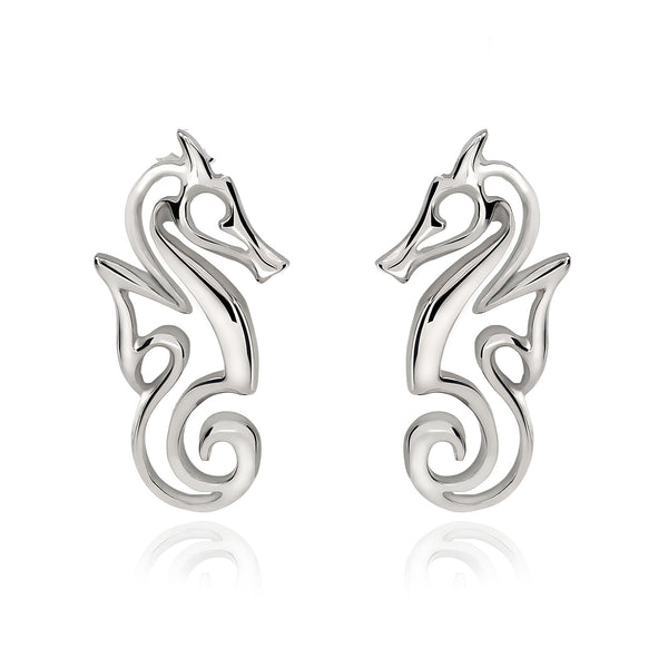 Seahorse Earrings Sterling Silver- Seahorse Post Earrings, Seahorse Stud Earrings, Seahorse Jewelry, Seahorse Gift