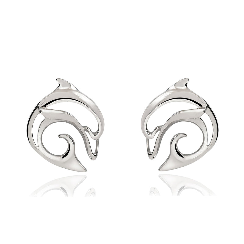 Dolphin Post Earrings Sterling Silver- Dolphin Stud Earrings for Women, Dolphin Charm Earrings, Dolphin Stud Earrings Sterling Silver