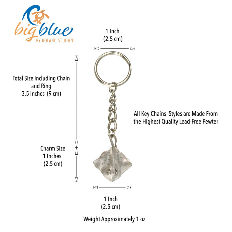 Stingray Keychain for Women and Men- Stingray Gifts for Women, Stingray Key Ring, Stingray Charm, Gifts for Scuba Divers, Sea Life Keychain