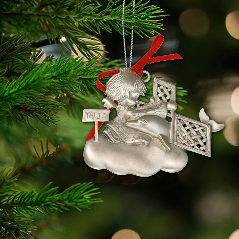 Dolphin Christmas Ornament, Ocean Angel Dolphin Holiday Ornament, Conservation Ornament, Dolphin Angel Tree Ornament, Dolphin Gift