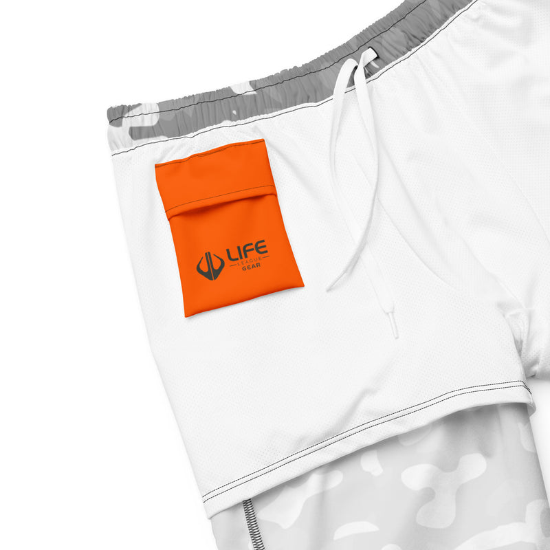 Life League Gear - Men's Summer Grey Camo Swim/Gym Hybrid Shorts