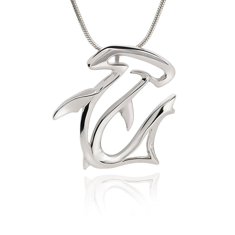 Hammerhead Shark Necklace -Sterling Silver Shark Pendant, Shark Jewelry for Women, Gifts for Shark Lovers